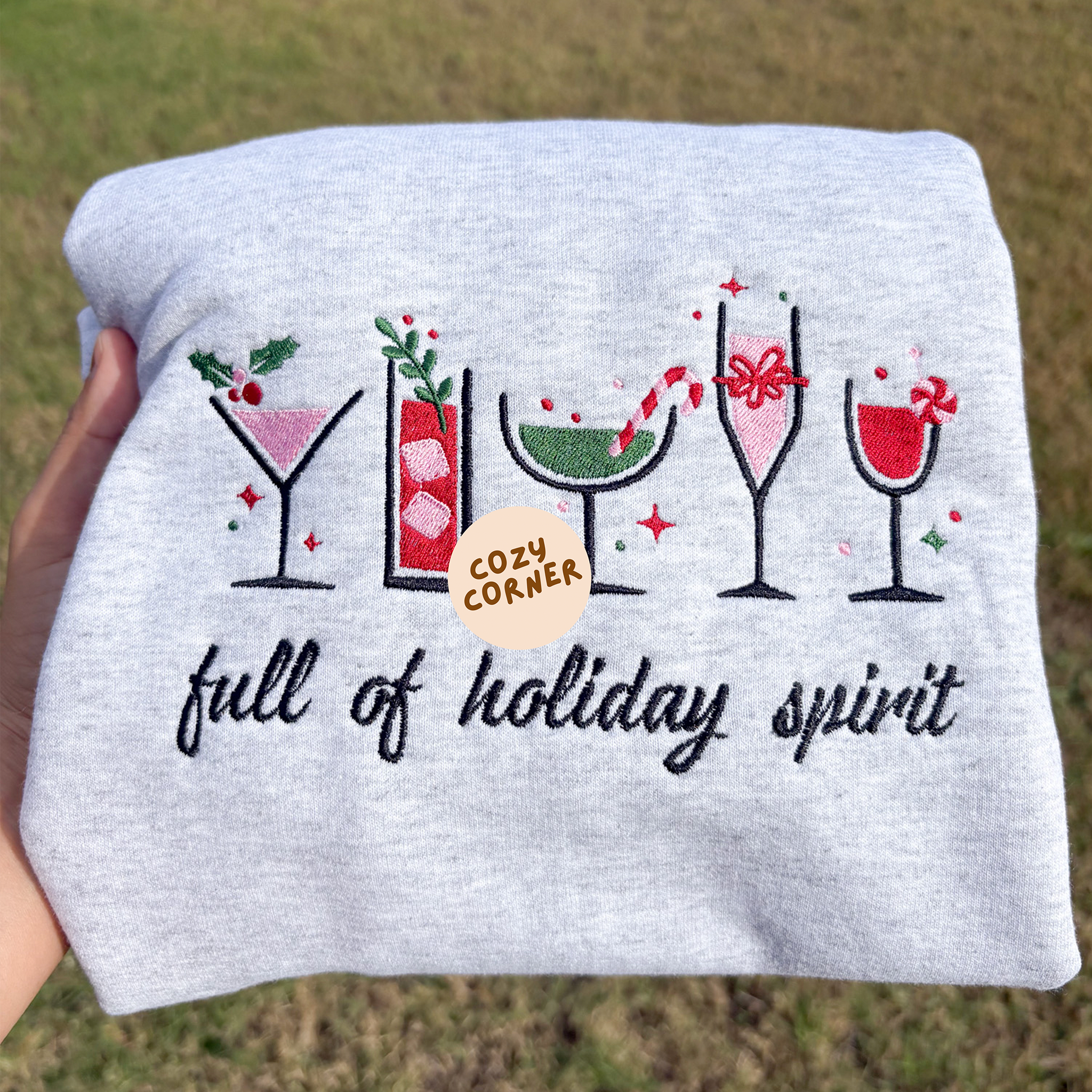 Full of Holiday Spirit Embroidered Sweatshirt